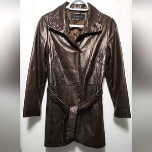 Elie Tahari 100% Lamb Leather Trench Coat